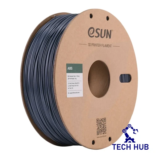 eSUN20Grey20ABS_203D20Filament_201_75mm_201kg_Roll.webp eSUN Grey ABS+ 3D Filament, 1.75mm, 1kg/Roll - Image 1