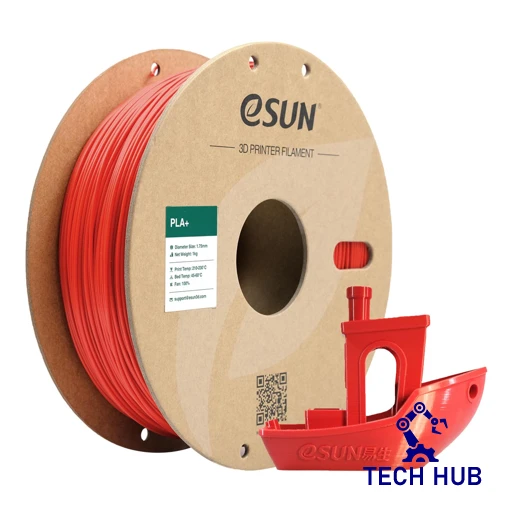 eSUN20Red20PLA_203D20Filament_201_75mm_201kg_Roll.webp eSUN Red PLA+ 3D Filament, 1.75mm, 1kg/Roll - Image 1
