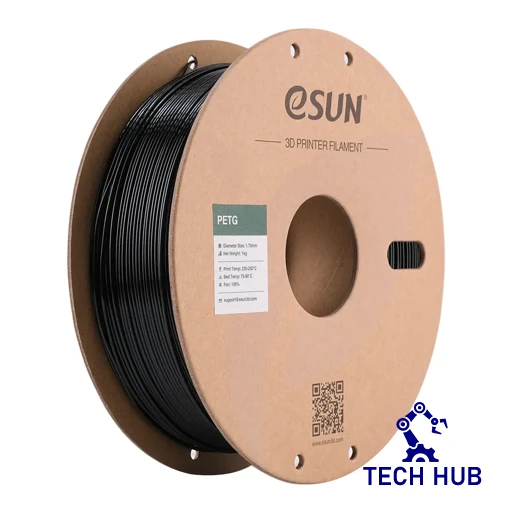 eSUN20Solid20Black20PETG203D20Filament_201_75mm_201kg_Rol.webp eSUN Solid Black PETG 3D Filament, 1.75mm, 1kg/Roll - Image 1