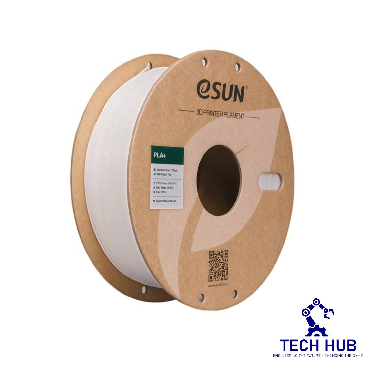 Untitled design (33) eSUN Milky White PLA+ 3D Filament, 1.75mm, 1kg/Roll - Image 1