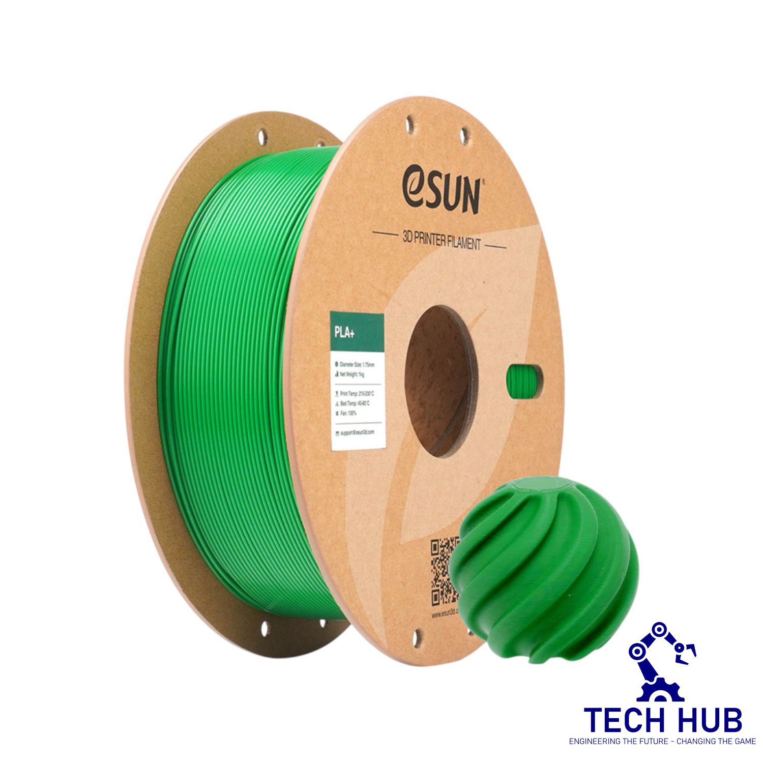Untitled design (34) eSUN Grass Green PLA+ 3D Filament, 1.75mm, 1kg/Roll - Image 1