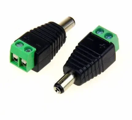 Male DC Power Plug to 2-Pin Screw Terminal