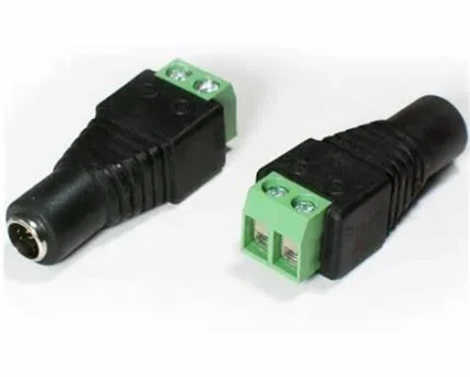 Female DC Power Plug to 2-Pin Screw Terminal