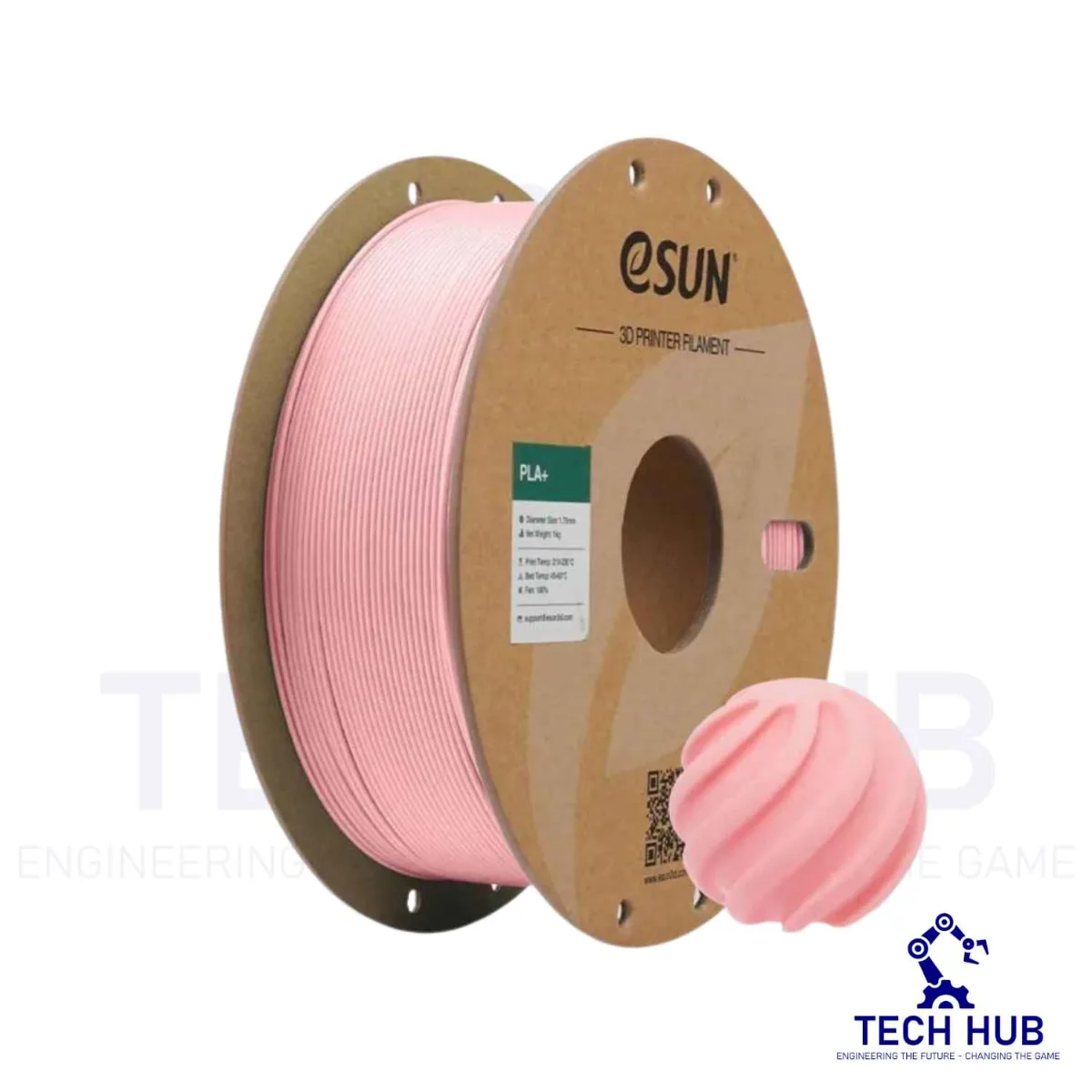 Soft Pink eSUN Soft Pink PLA+ 3D Filament, 1.75mm, 1kg/Roll